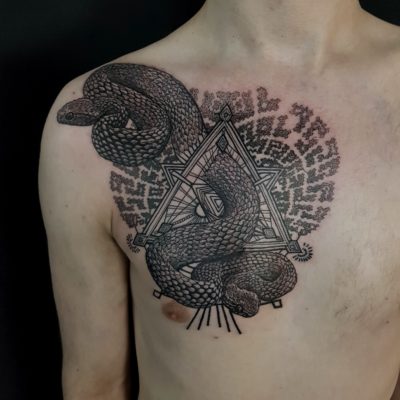 Izhar Rott Snake Tattoo