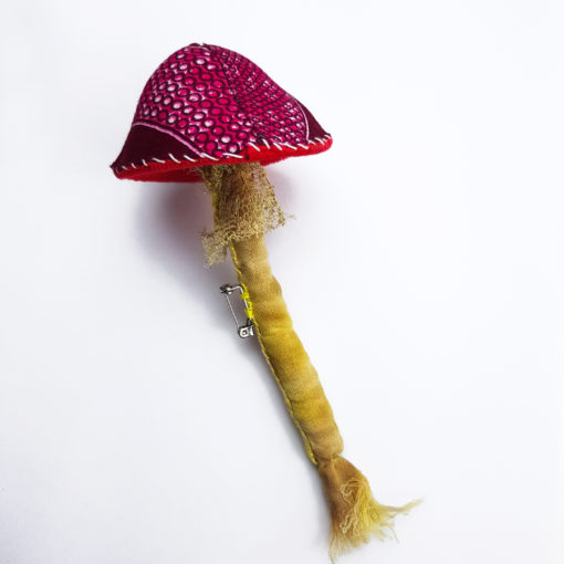 Fabric Mushroom Brooch, Mushroom pin, mushroom brooch, fabric mushroom