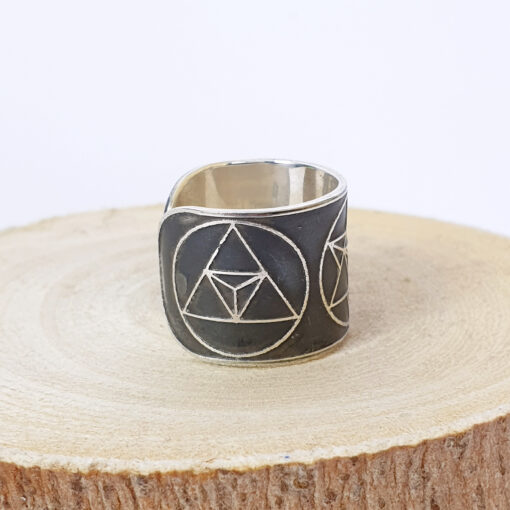 silver ring, 925 sterling silver, sacred geometry ring, silver jewellery, The Merkaba