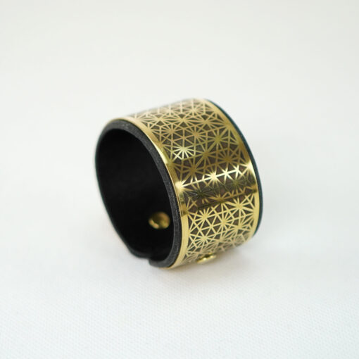 Geometric Brass & Leather Bracelet