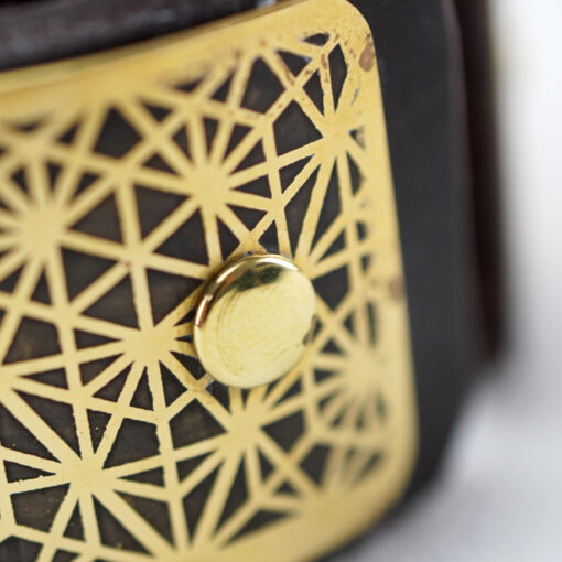 Geometric Brass & Leather Bracelet